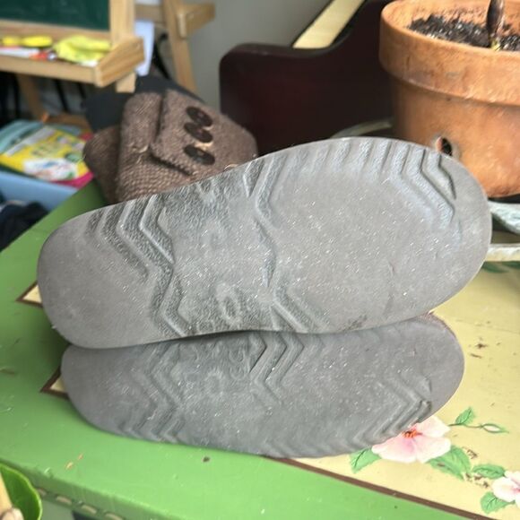 UGG Women’s 7 Classic Cardy Knit Convertible Brown & Gold Metallic Tall Boots - Picture 8 of 9